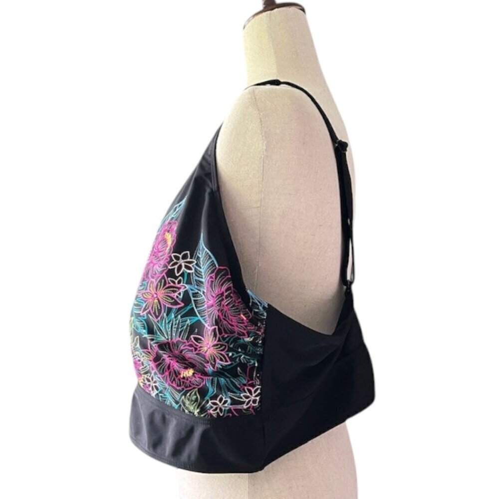Torrid 4 Wireless High Neck Bikini Top Floral Swim Soft Cups Plus 4X NWOT - Picture 5 of 11